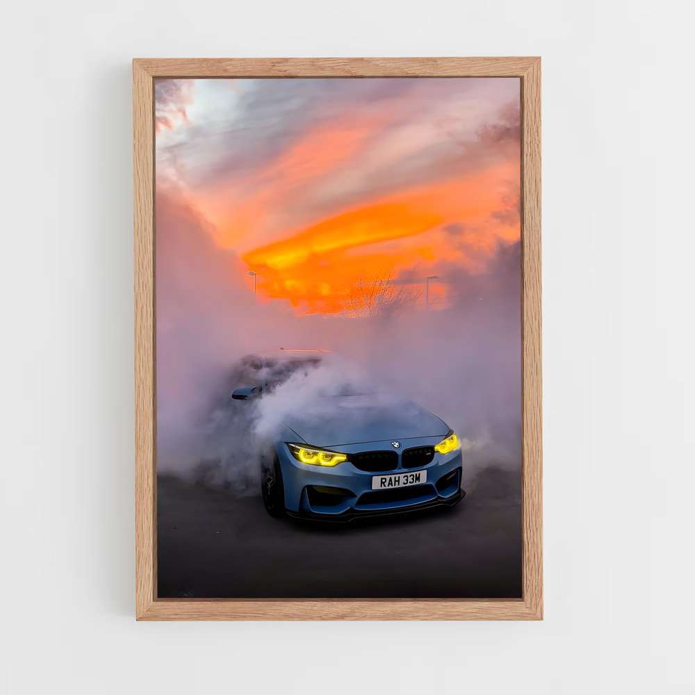Poster Blue Smoke Racer – affiche BMW (vue 4)